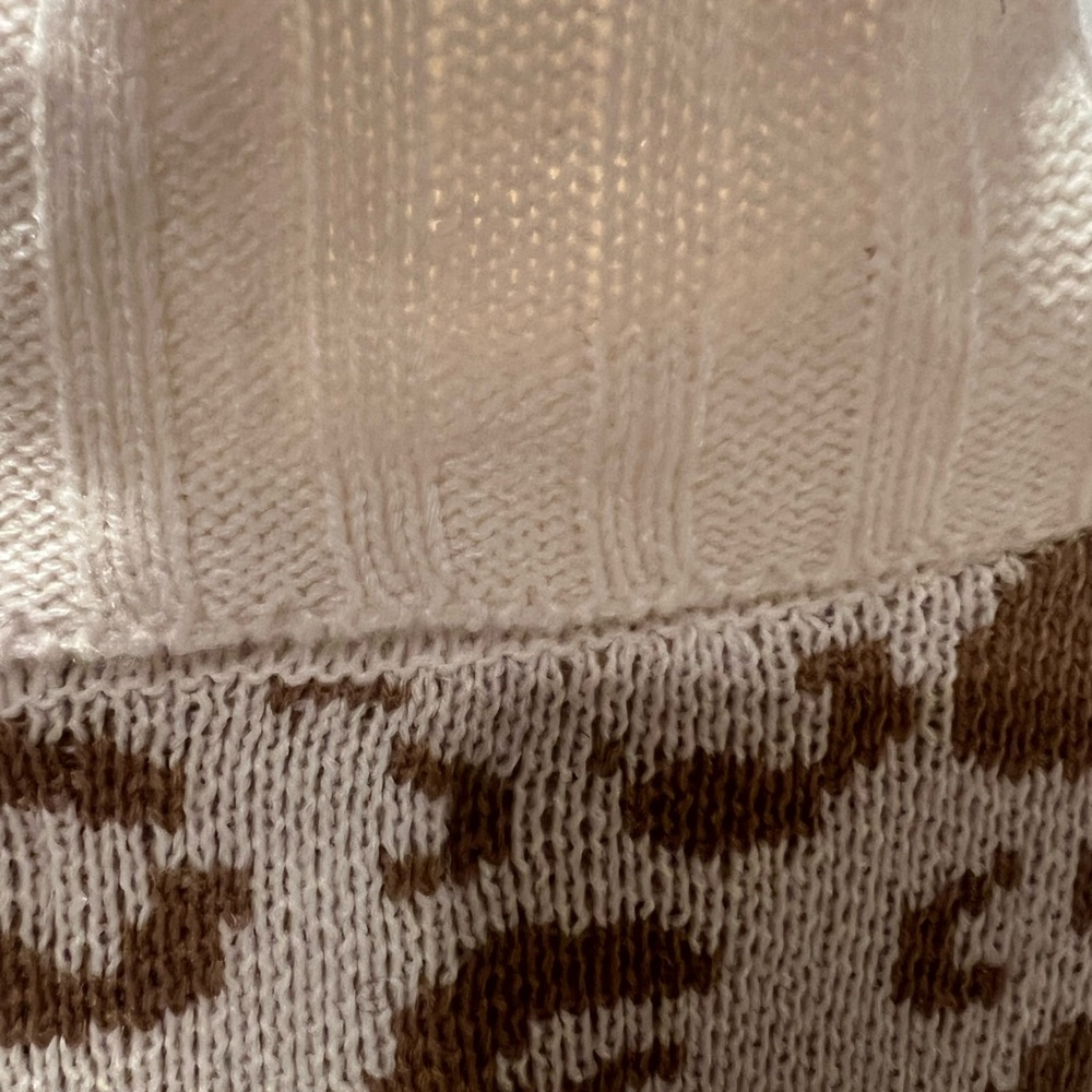 Nine West Leopard 🐆 Print Cream & Tan Cowl-neck Pullover Sweater - Picture 4 of 8